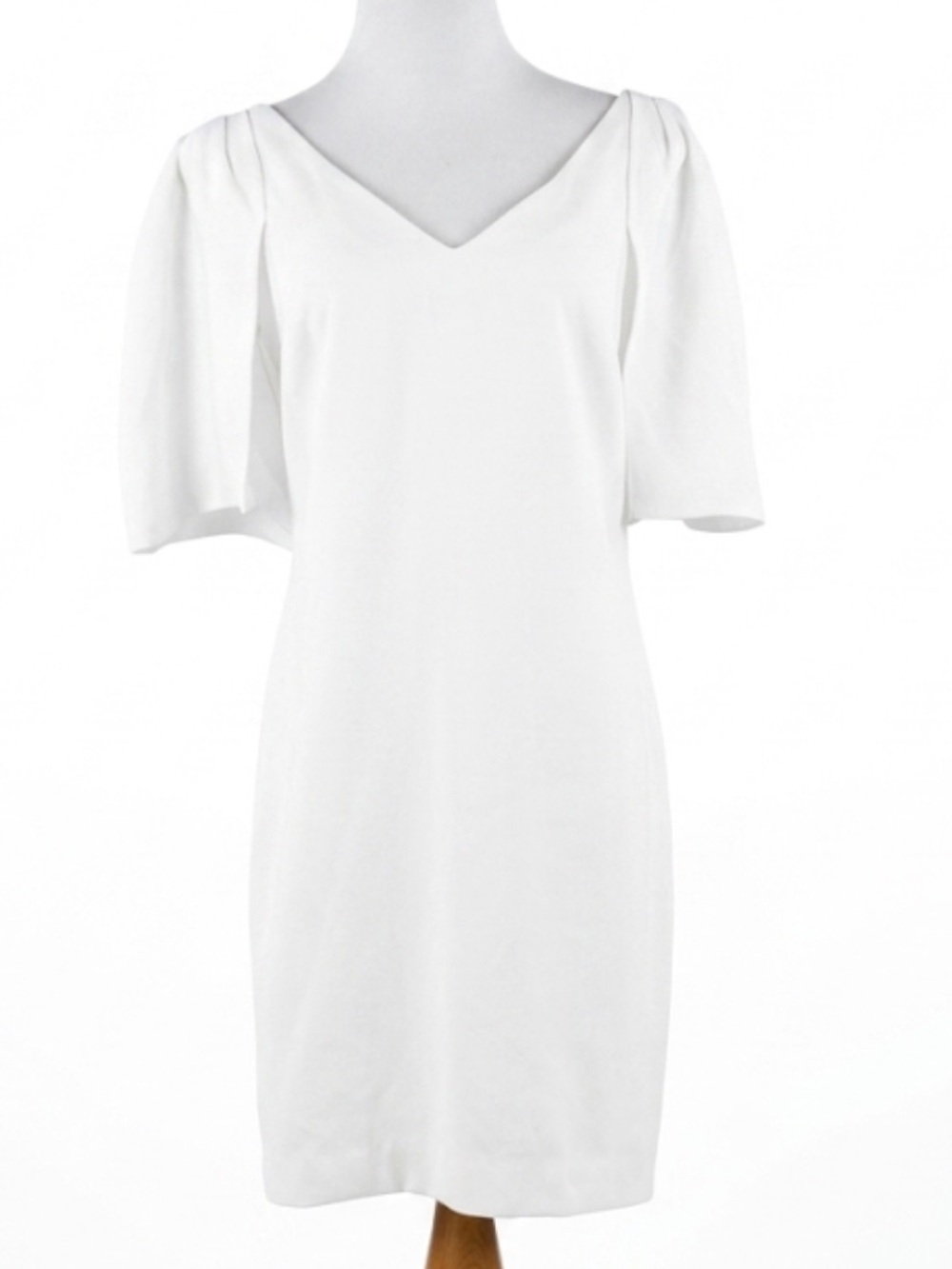 Trina Turk ivory white  Cape Sleeve Tie back Sheath Dress Size Medium 8